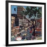 "Peachtree Street," June 25, 1960-John Falter-Framed Giclee Print