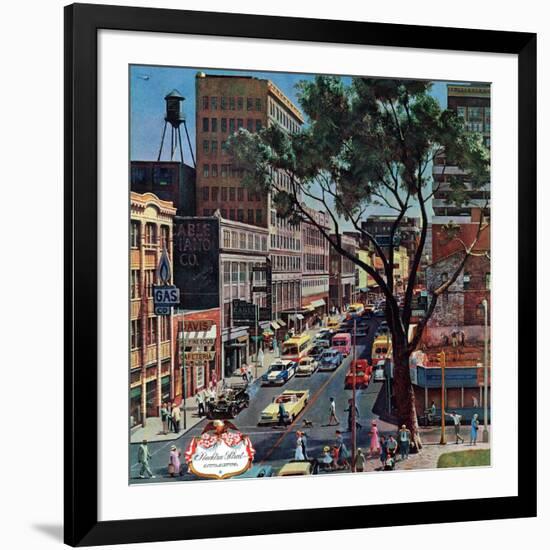 "Peachtree Street," June 25, 1960-John Falter-Framed Giclee Print