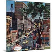 "Peachtree Street," June 25, 1960-John Falter-Mounted Giclee Print
