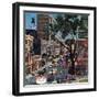 "Peachtree Street," June 25, 1960-John Falter-Framed Premium Giclee Print