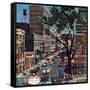 "Peachtree Street," June 25, 1960-John Falter-Framed Stretched Canvas