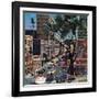 "Peachtree Street," June 25, 1960-John Falter-Framed Giclee Print