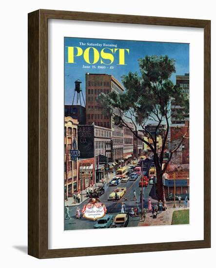 "Peachtree Street," Saturday Evening Post Cover, June 25, 1960-John Falter-Framed Giclee Print