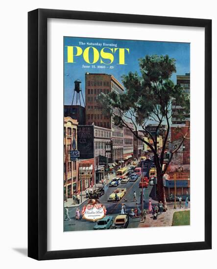 "Peachtree Street," Saturday Evening Post Cover, June 25, 1960-John Falter-Framed Giclee Print