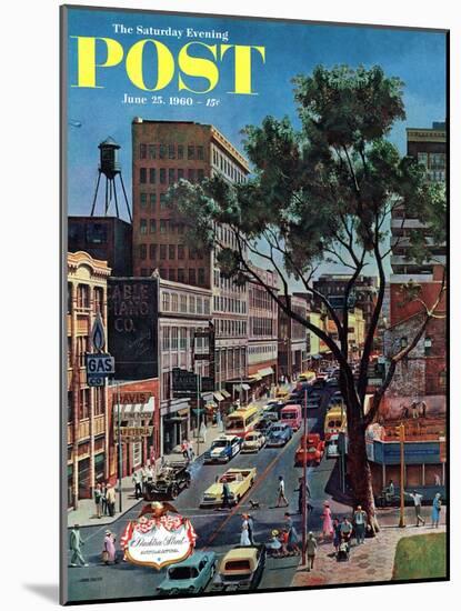 "Peachtree Street," Saturday Evening Post Cover, June 25, 1960-John Falter-Mounted Giclee Print