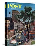 "Peachtree Street," Saturday Evening Post Cover, June 25, 1960-John Falter-Stretched Canvas