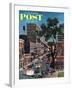 "Peachtree Street," Saturday Evening Post Cover, June 25, 1960-John Falter-Framed Giclee Print