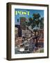 "Peachtree Street," Saturday Evening Post Cover, June 25, 1960-John Falter-Framed Premium Giclee Print