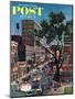 "Peachtree Street," Saturday Evening Post Cover, June 25, 1960-John Falter-Mounted Premium Giclee Print