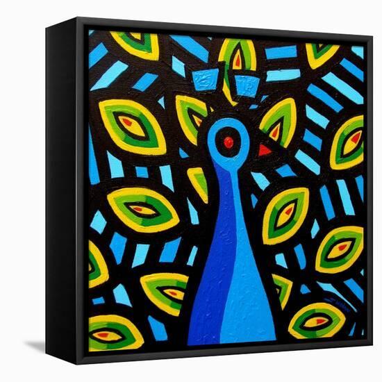 Peacock 1-John Nolan-Framed Stretched Canvas