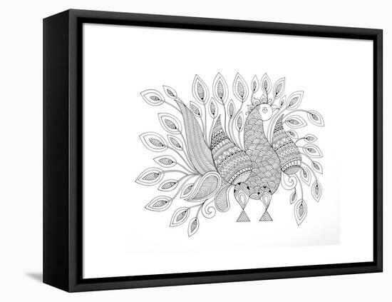 Peacock 7-Neeti Goswami-Framed Stretched Canvas