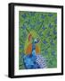 Peacock and Butterflies-Drawpaint Illustration-Framed Giclee Print