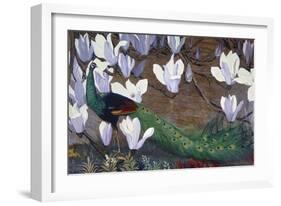 Peacock and Magnolia-Jesse Arms Botke-Framed Premium Giclee Print