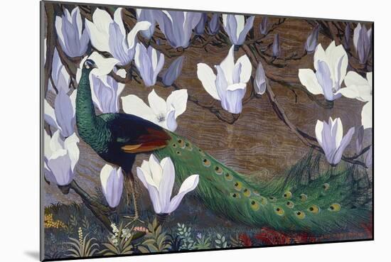 Peacock and Magnolia-Jesse Arms Botke-Mounted Premium Giclee Print