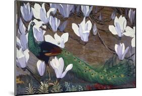 Peacock and Magnolia-Jesse Arms Botke-Mounted Premium Giclee Print