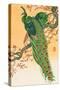 Peacock and Peahen on Branch-Koson Ohara-Stretched Canvas