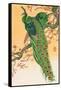 Peacock and Peahen on Branch-Koson Ohara-Framed Stretched Canvas