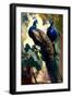 Peacock and Peahen on the tree branch III-Vivienne Dupont-Framed Art Print