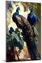 Peacock and Peahen on the tree branch III-Vivienne Dupont-Mounted Art Print