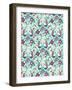 Peacock and Petals-null-Framed Giclee Print