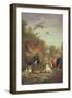 Peacock and Rabbits in a Landscape-Pieter Casteels-Framed Giclee Print