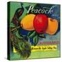 Peacock Apple Crate Label - Watsonville, CA-Lantern Press-Stretched Canvas