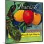 Peacock Apple Crate Label - Watsonville, CA-Lantern Press-Mounted Art Print