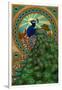 Peacock - Art Nouveau-Lantern Press-Framed Art Print