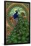 Peacock - Art Nouveau-Lantern Press-Framed Art Print