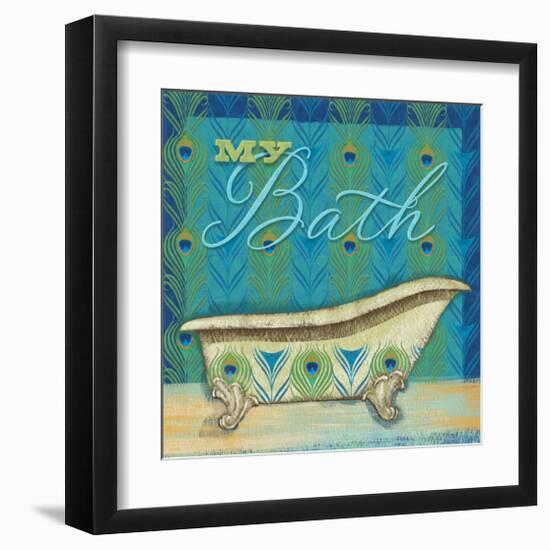 Peacock Bath I-Alan Hopfensperger-Framed Art Print