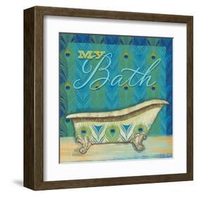 Peacock Bath I-Alan Hopfensperger-Framed Art Print