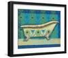 Peacock Bath III-Alan Hopfensperger-Framed Art Print