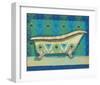 Peacock Bath III-Alan Hopfensperger-Framed Art Print