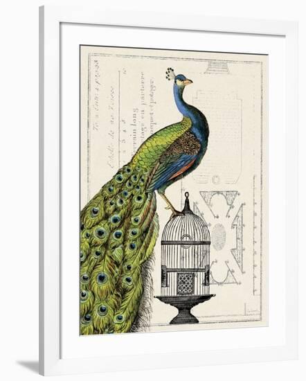 Peacock Birdcage I-Sue Schlabach-Framed Art Print