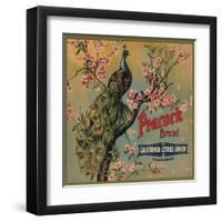 Peacock Brand - California - Citrus Crate Label-Lantern Press-Framed Art Print