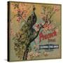 Peacock Brand - California - Citrus Crate Label-Lantern Press-Stretched Canvas