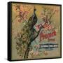 Peacock Brand - California - Citrus Crate Label-Lantern Press-Framed Stretched Canvas