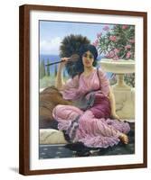 Peacock Fan-John William Godward-Framed Giclee Print