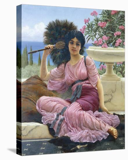 Peacock Fan-John William Godward-Stretched Canvas