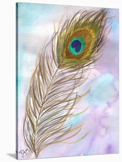 Peacock Feather 1-Beverly Dyer-Stretched Canvas