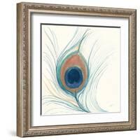 Peacock Feather II Blue-Miranda Thomas-Framed Art Print