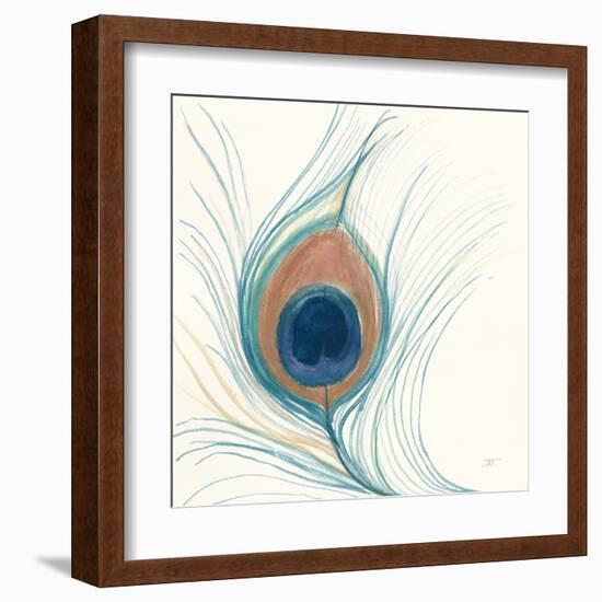 Peacock Feather II Blue-Miranda Thomas-Framed Art Print