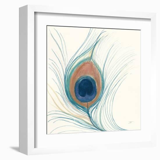 Peacock Feather II Blue-Miranda Thomas-Framed Art Print