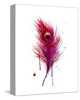 Peacock Feather Pink-Jessica Durrant-Stretched Canvas