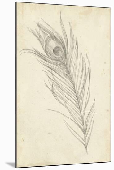 Peacock Feather Sketch I-Ethan Harper-Mounted Premium Giclee Print