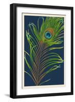 Peacock Feather-Lantern Press-Framed Art Print