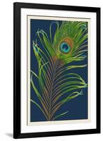 Peacock Feather-Lantern Press-Framed Art Print
