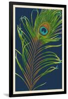 Peacock Feather-Lantern Press-Framed Art Print