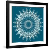 Peacock Feathers Mandala-null-Framed Art Print