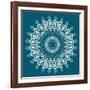 Peacock Feathers Mandala-null-Framed Art Print